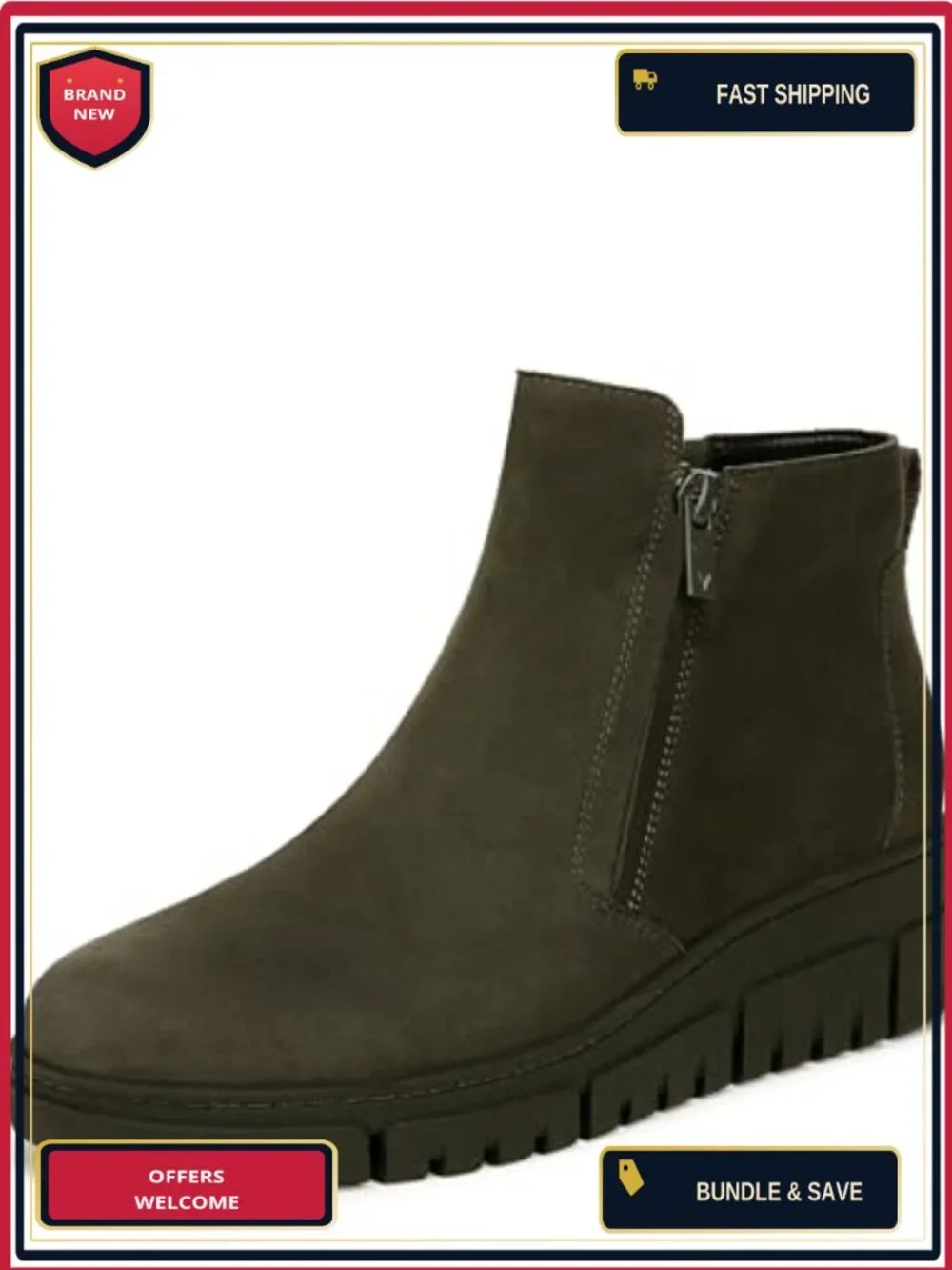 Vionic Uptown Sur Ankle Booties Waterproof Wedge Heel
